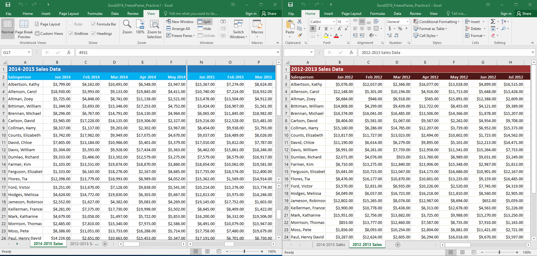 How to freeze column and row in excel for mac 2016 training